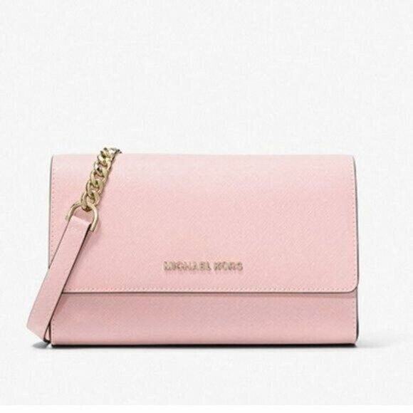 Michael Kors Saffiano Leather 3-in-1 Crossbody Pink Blush Purse Mini Bag Chain - Picture 3 of 11